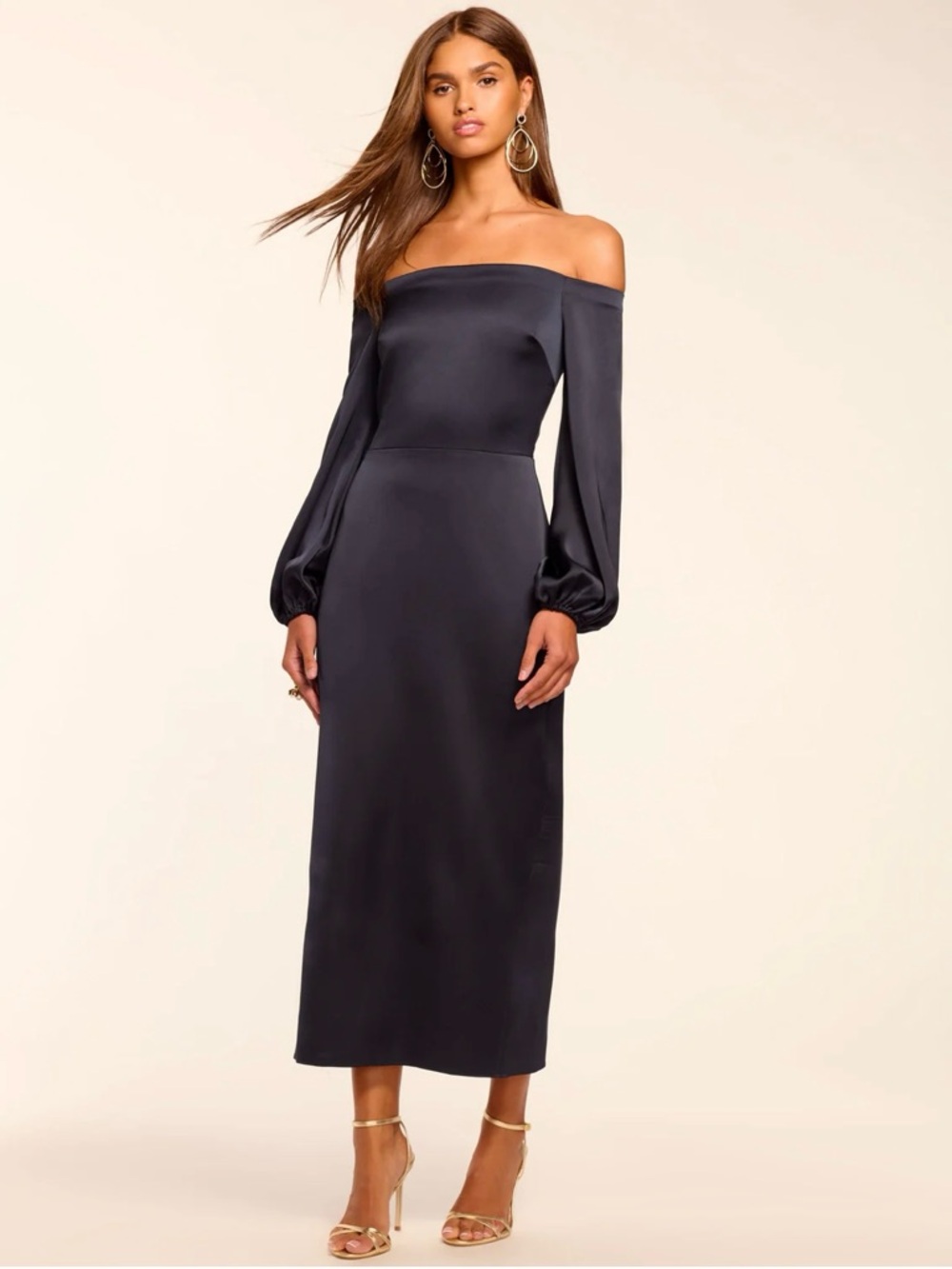 RAMY BROOK Shiyan Off-The-Shoulder Midi Dress - Size 10